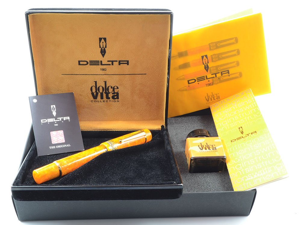 デルタ万年筆 Dolcevita Medium Size Oro M Delta Dolce Vita Original Gold Trim Mid Size Fountain Pen – Altman